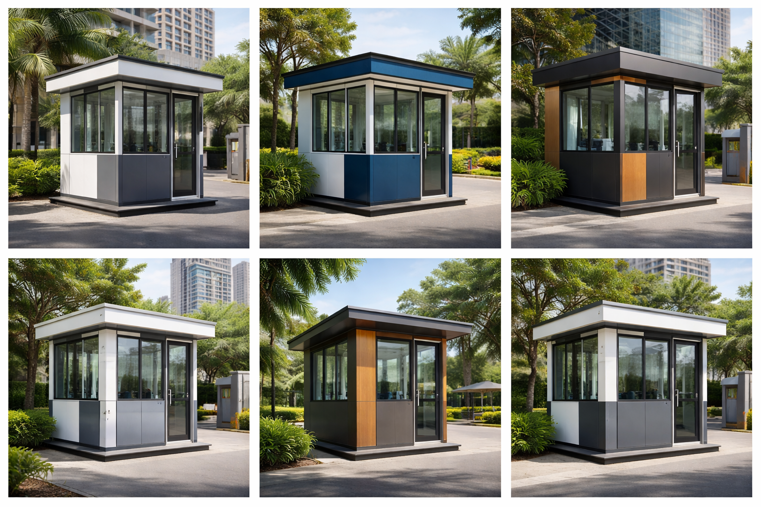 Mẫu thiết kế nhà bảo vệ khung thép ốp hợp kim nhôm